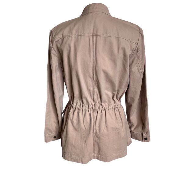 Coldwater Creek Jacket Medium Mauve PInk Cotton Drawstring Utility Zip Buttons - Picture 7 of 12